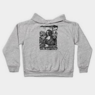 Psychedelic Mona Lisa drawing Kids Hoodie